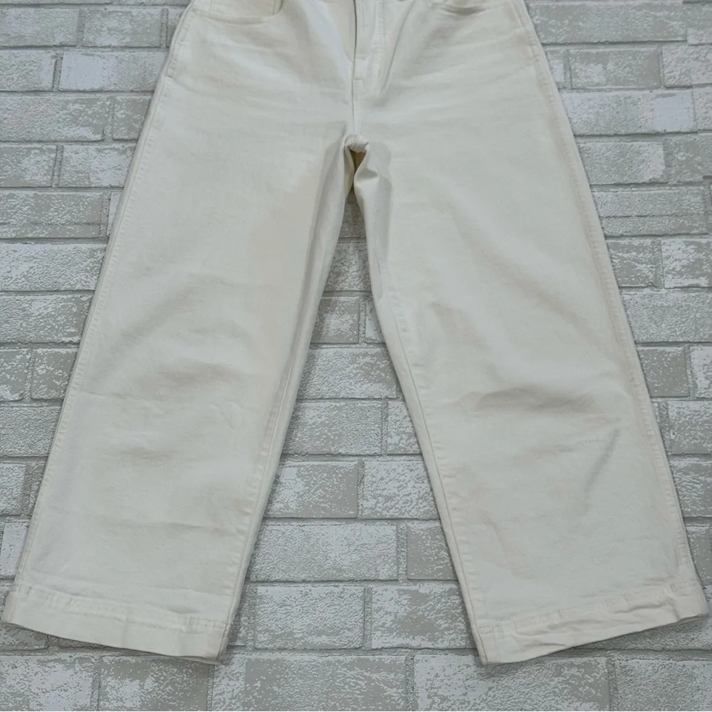 Madewell The Petite Perfect Vintage Wide-Leg Crop Jean in Tile White - Sz - 28P - Picture 3 of 14